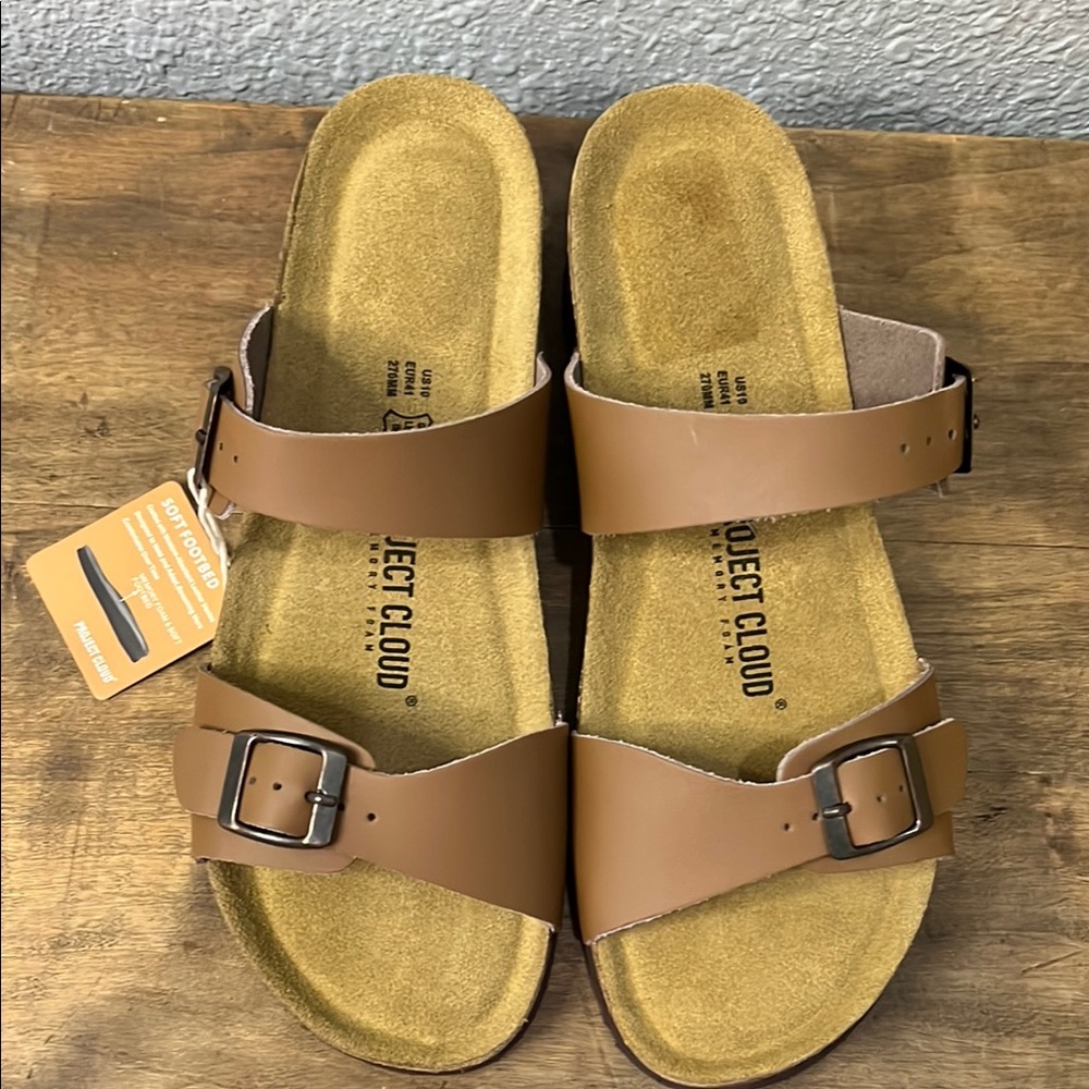 Project Cloud Tan Sandals with Buckle size 10 NWT - Picture 2 of 6